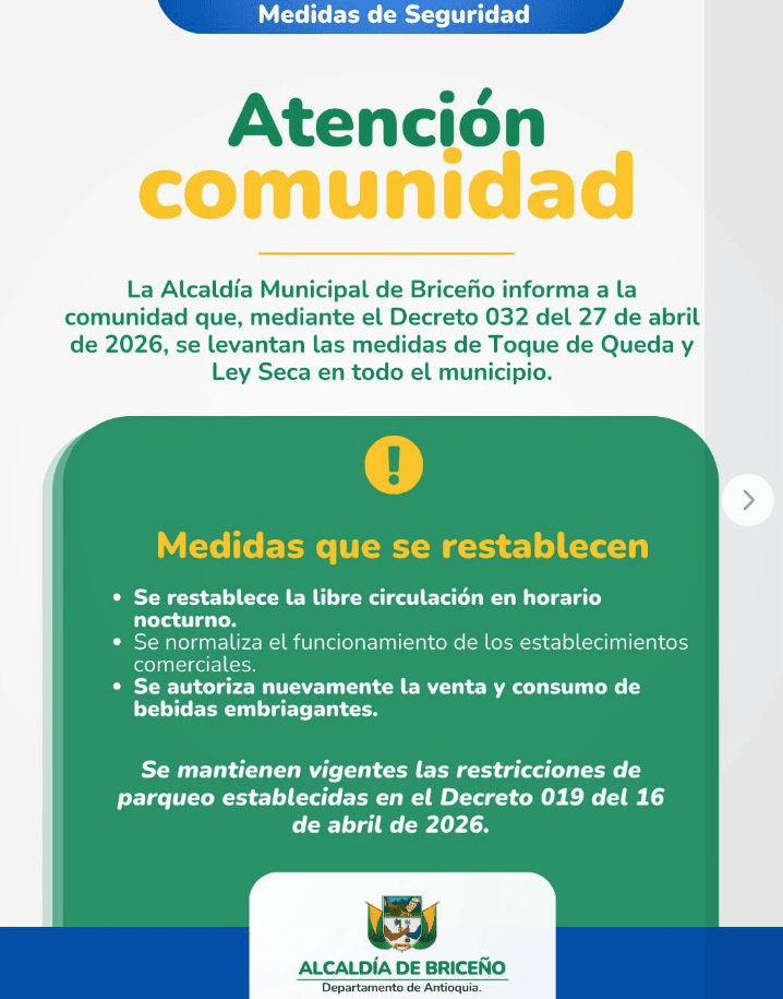 Briceño levanta toque de queda y ley seca tras controlar la violencia que sacudió el municipio