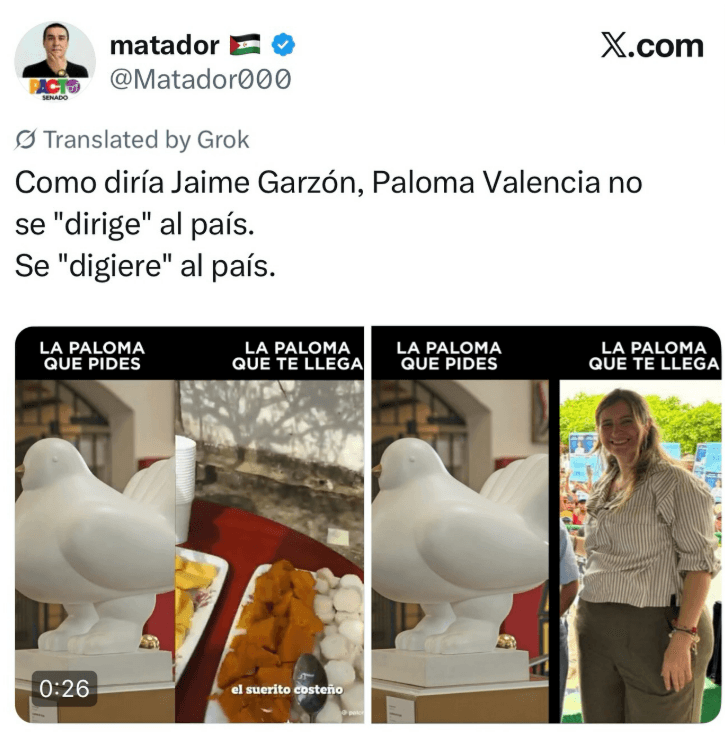 CNE abrirá investigación contra caricaturista 'Matador' por comentarios sobre Paloma Valencia