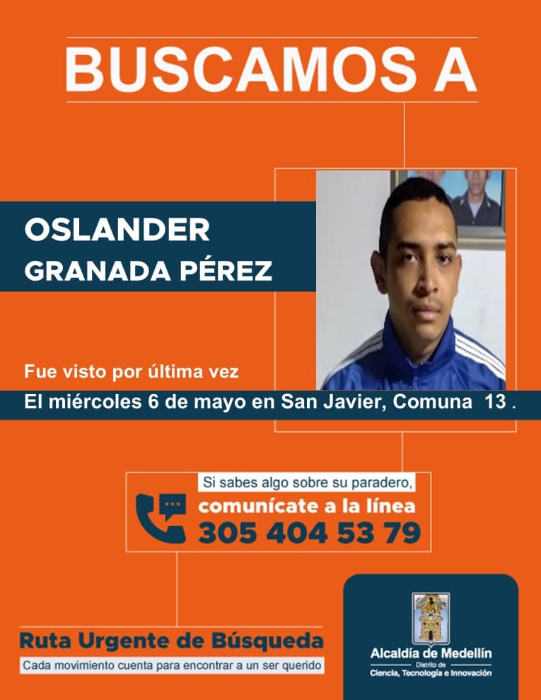 Activan búsqueda urgente de joven desaparecido en la Comuna 13 de Medellín
