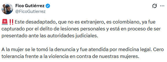 Colombiano agredió brutalmente a empleada de hotel en Medellín; estaba intoxicado