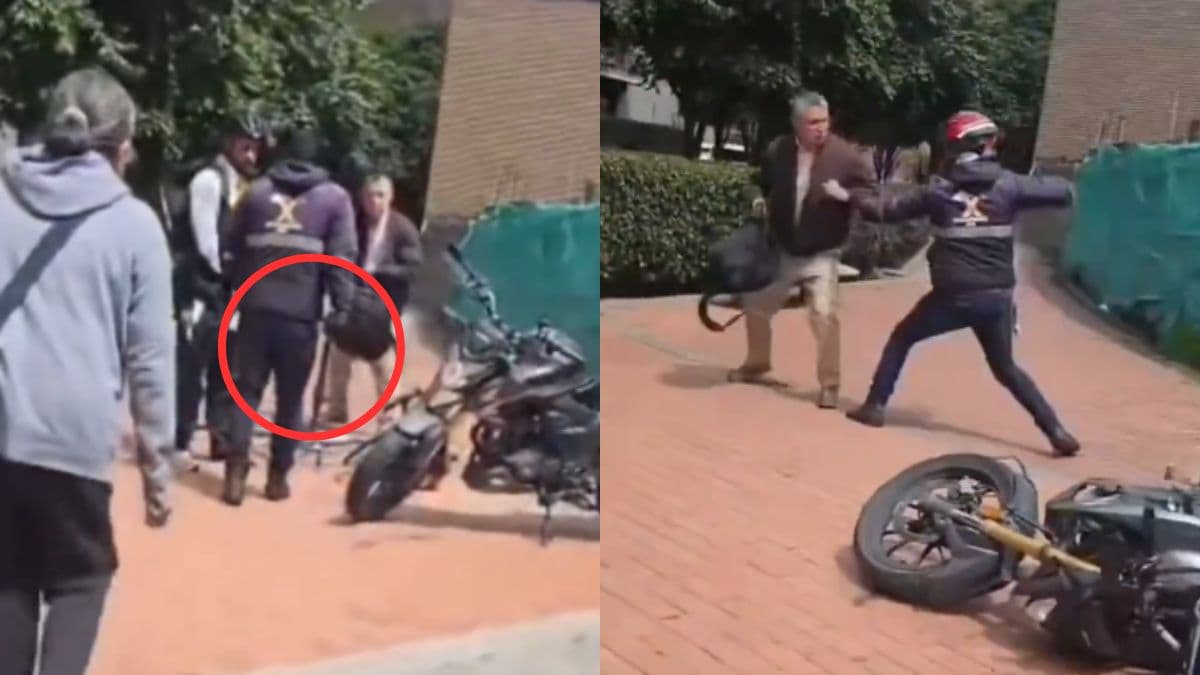 Motociclista golpeó a adulto mayor por reclamarle que invadiera paso peatonal en Bogotá