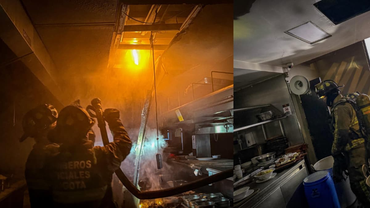 Incendio en restaurante de ocho pisos en el norte de Bogotá dejó sin lesionados gracias a rápida respuesta de bomberos
