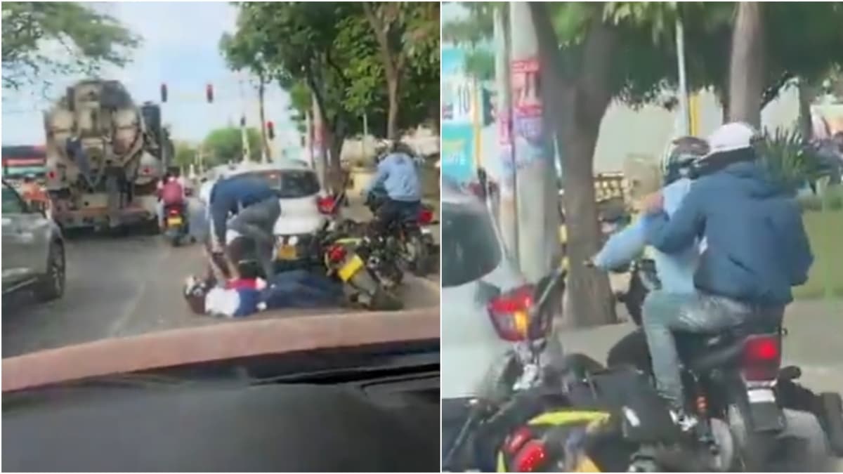 A plena luz del día: padre e hijo fueron asaltados a mano armada en un semáforo de Santa Marta