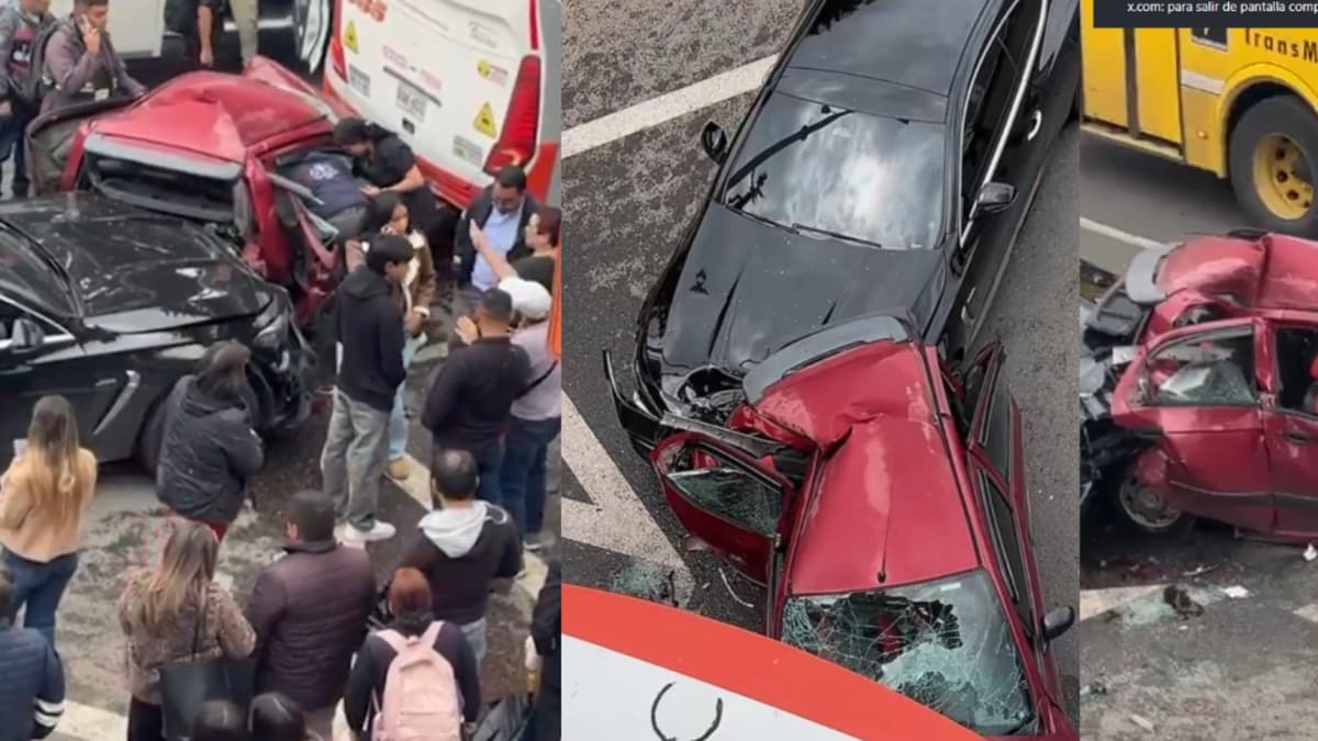 Choque múltiple en norte de Bogotá: persona atrapada tras colisión de bus y dos carros