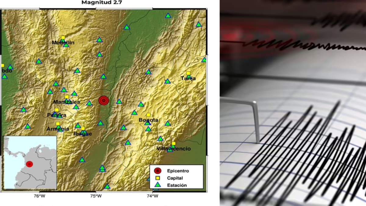 Sismo de magnitud 2.7 en el Tolima durante la madrugada del miércoles sin daños reportados