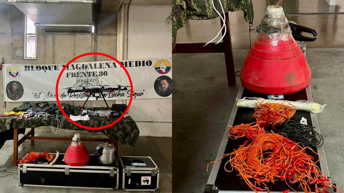 Ejército incauta dron y explosivos del frente 36 de disidencias en Antioquia