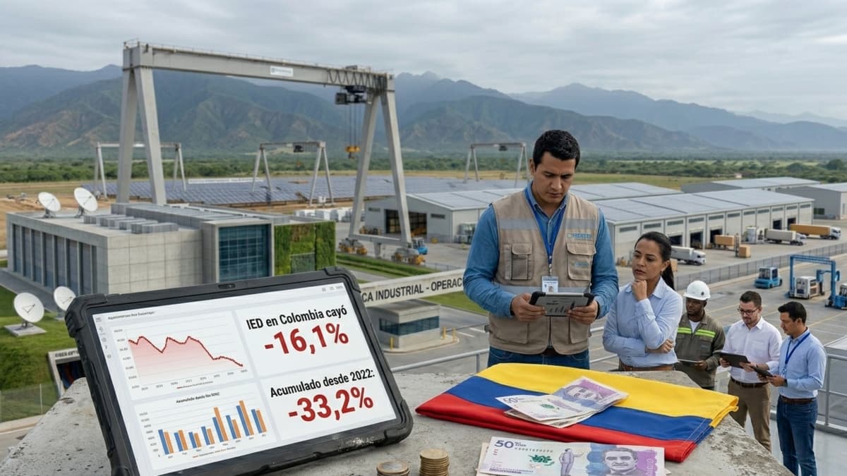 Colombia atrae menos inversión extranjera: cayó 16% en 2025 y acumula pérdida de 33% desde 2022
