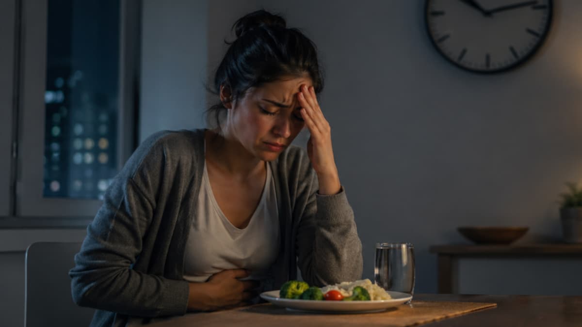 Cenar tarde bajo estrés aumenta hasta 150% el riesgo de problemas digestivos