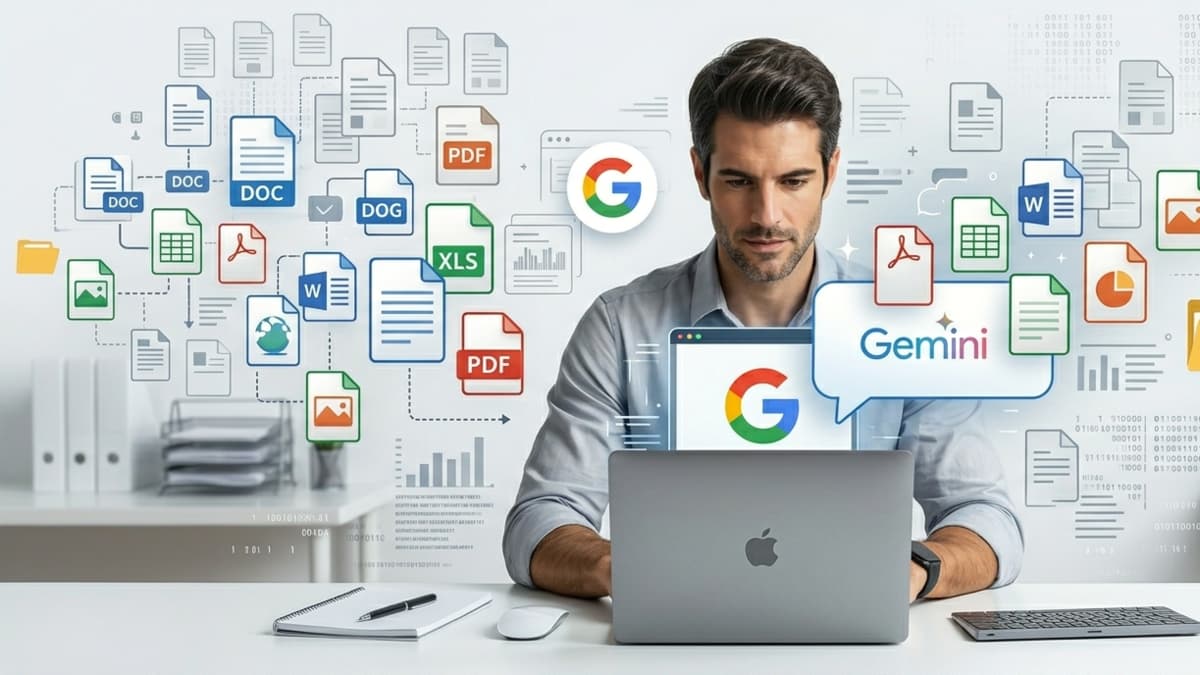 Gemini de Google ahora crea archivos de Word, Excel y PDF directo del chat sin intermediarios