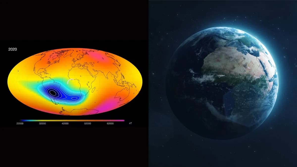 Científicos descubren el origen de la anomalía magnética que amenaza los satélites sobre el Atlántico Sur
