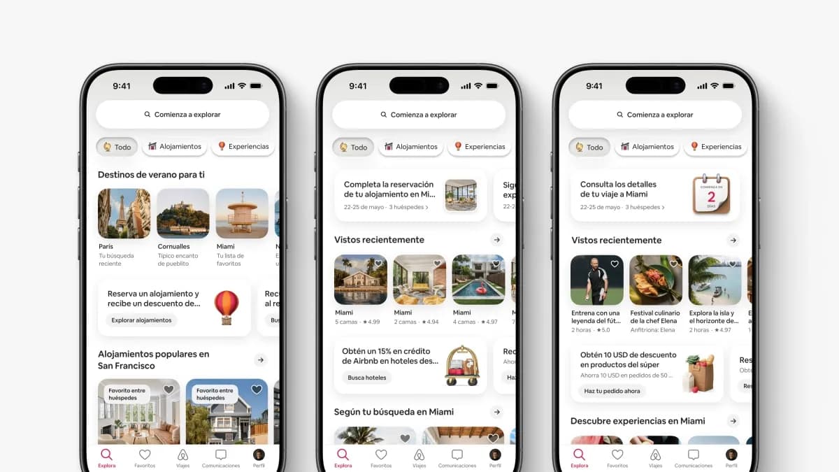 Airbnb se transforma en plataforma integral de viajes con hoteles, servicios y experiencias exclusivas