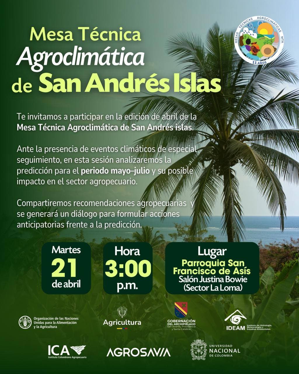San Andrés convoca a productores para analizar clima y fortalecer el sector agropecuario