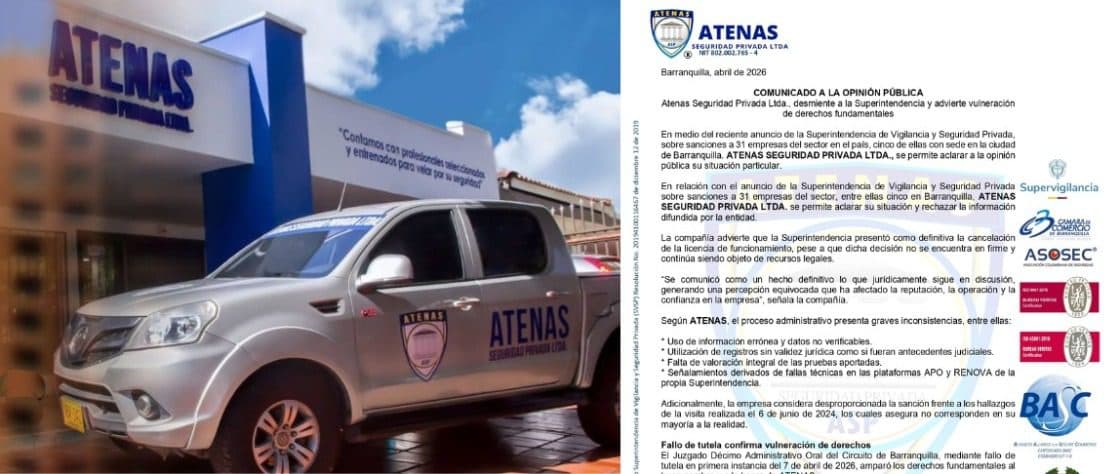 Juez ordena a Supervigilancia rectificar información sobre Atenas Seguridad en 48 horas