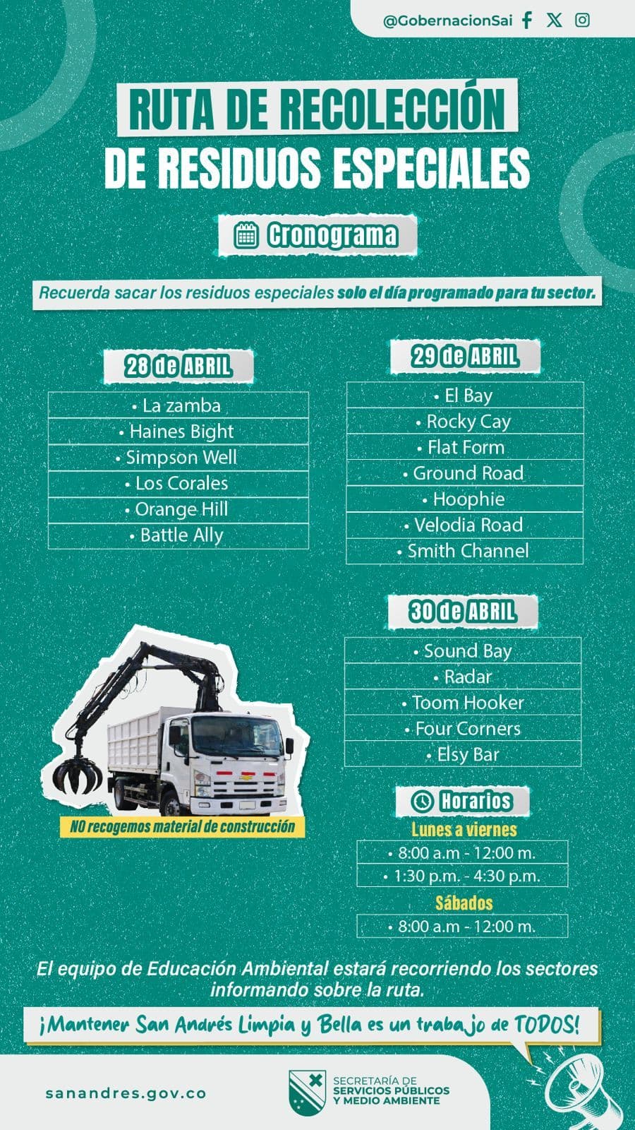 Residuos especiales: conoce dónde y cuándo recolectan esta semana en la isla