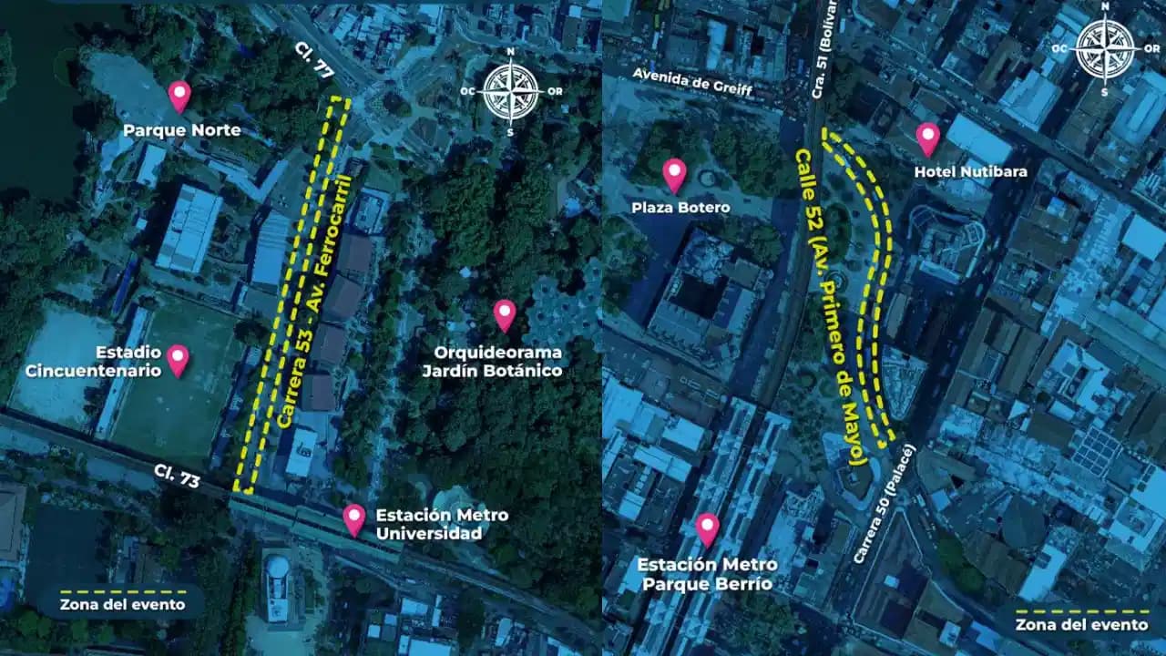 Medellín tendrá cierres viales desde hoy por eventos: prepárese para cambios en la movilidad