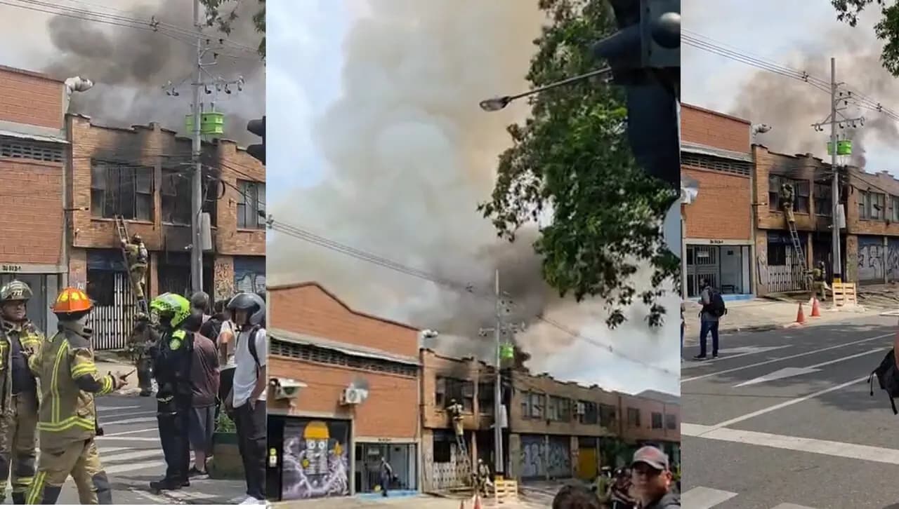 Incendio en bodega de químicos deja un lesionado en Santa Fe, suroccidente de Medellín