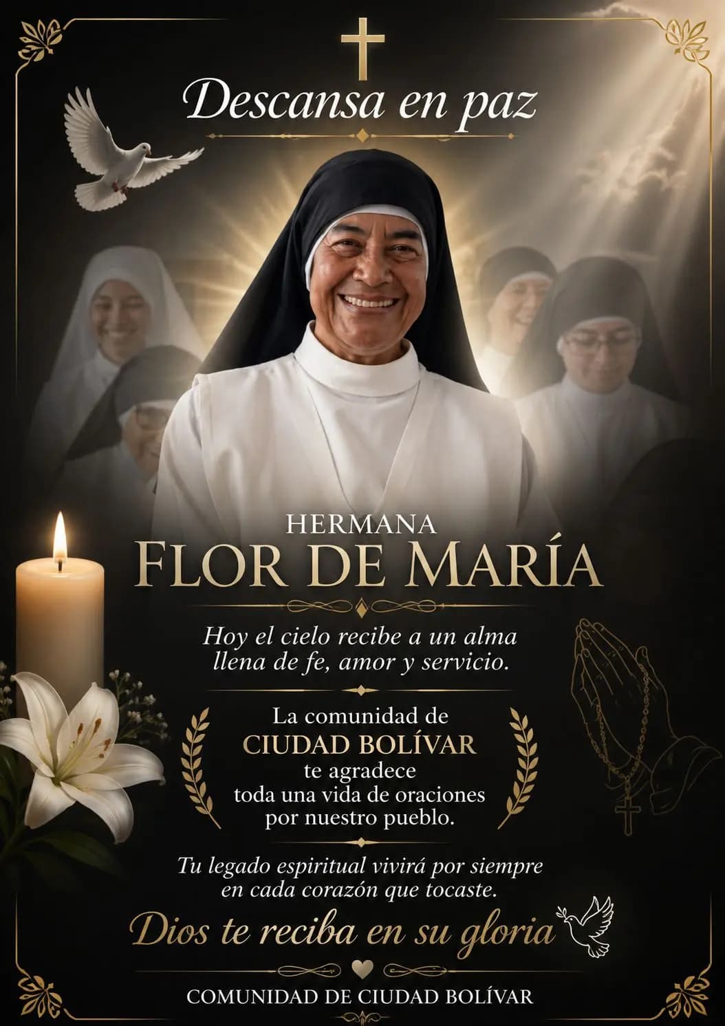 Fallece Hermana Flor de María, referente espiritual de Ciudad Bolívar