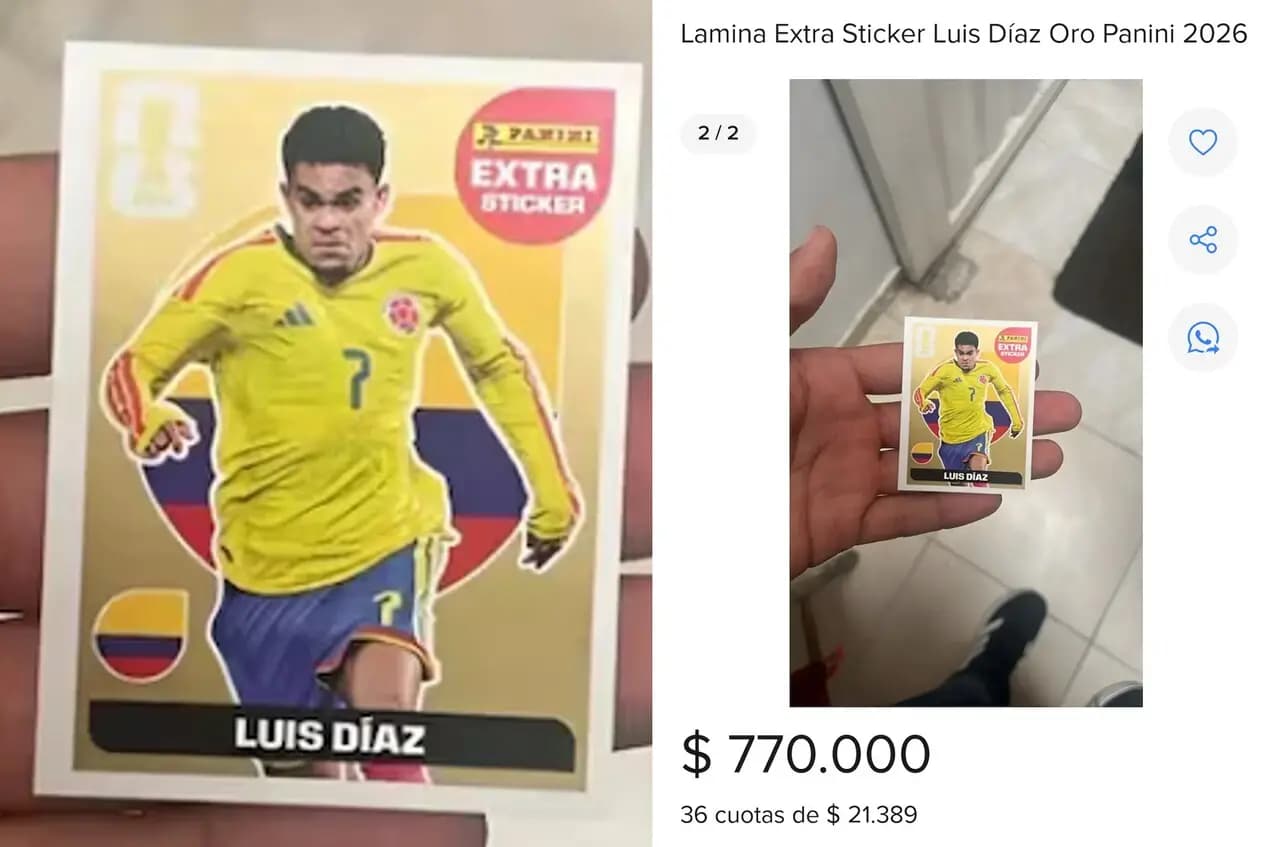 La lámina de Luis Díaz alcanza $770.000 y desata la fiebre por coleccionar en Colombia