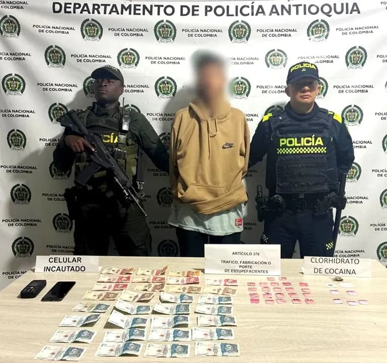 Capturado en Sonsón con bazuco, cocaína y marihuana listos para vender