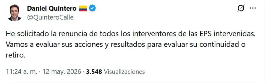 SuperSalud exige renuncia de todos los interventores de EPS tras crítica de la Contraloría