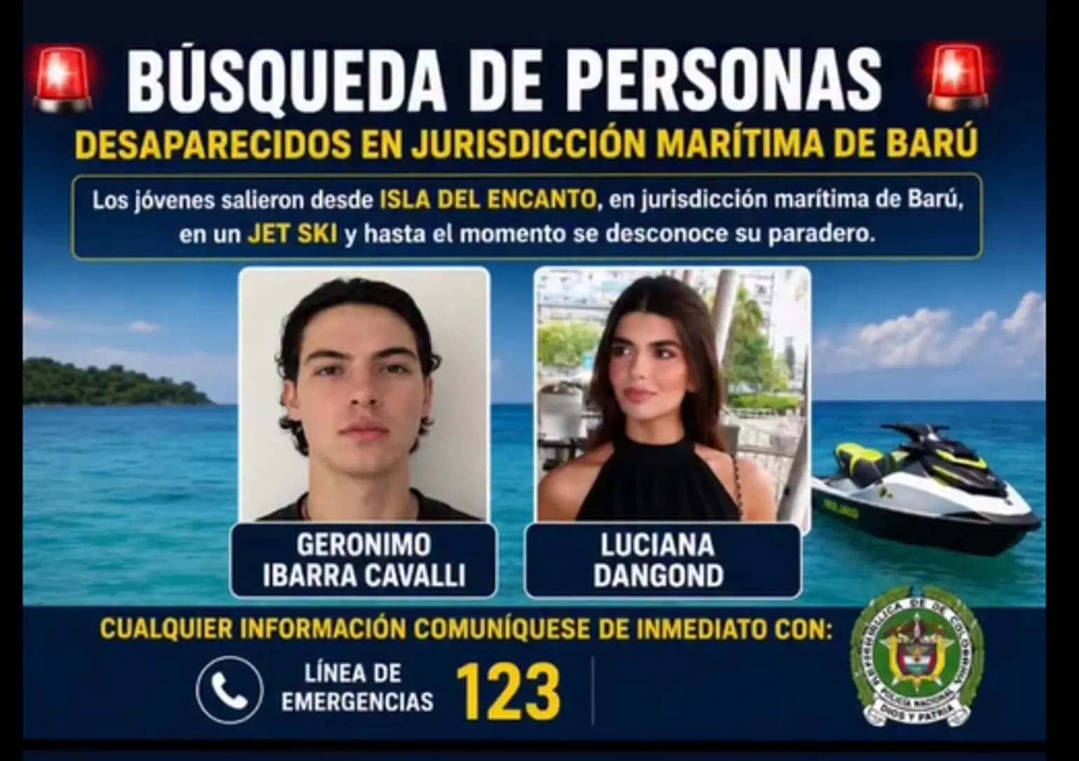 Hallados con vida Luciana Dangond y Gerónimo Ibarra tras desaparecer en Barú