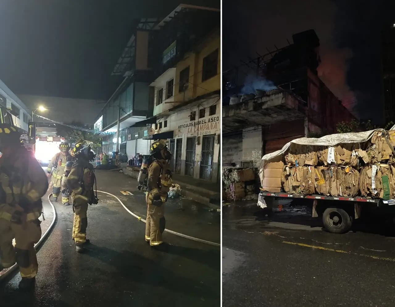 Bomberos rescata dos personas en incendio de recicladero en el centro de Medellín