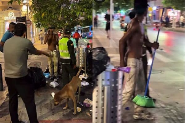 Comerciante confronta a habitante de calle por arrojar basura en el corazón comercial de Santa Marta