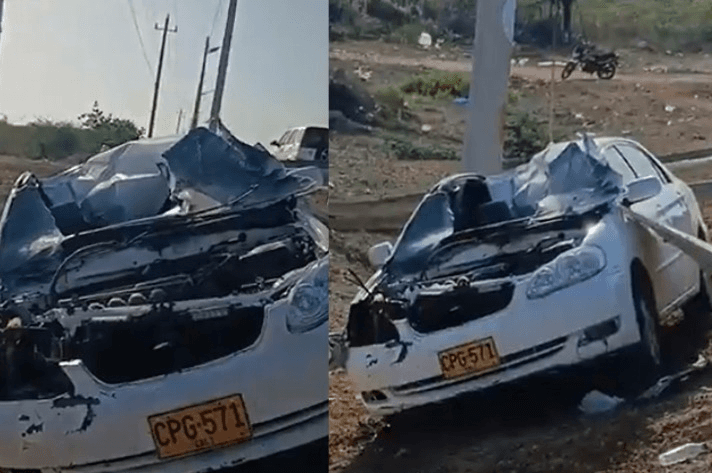 Espectacular choque en vía Manaure-Uribia deja solo daños materiales