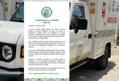 Hombres armados atacan ambulancia en la vía Uribia-Maicao y ponen en riesgo a pacientes y personal médico