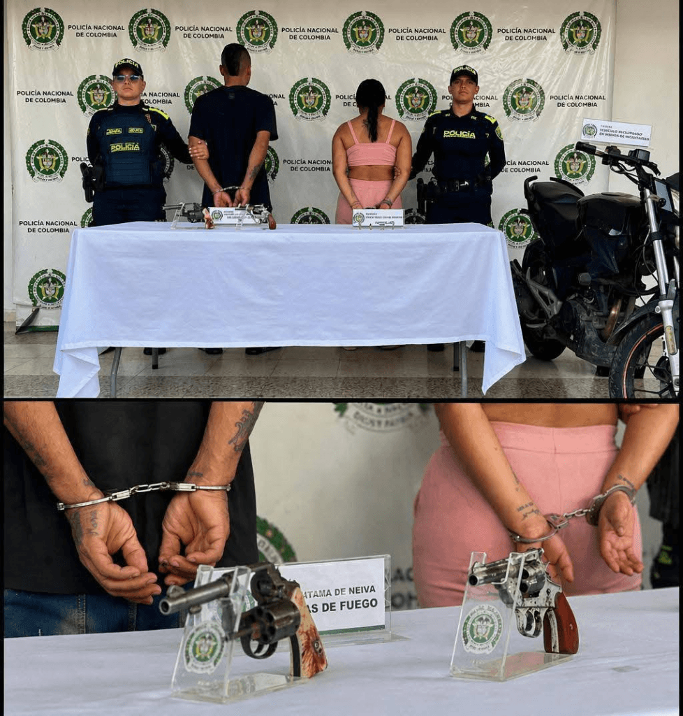 Capturada banda de extorsionistas en Neiva: pareja con armas y dos menores buscados por homicidio