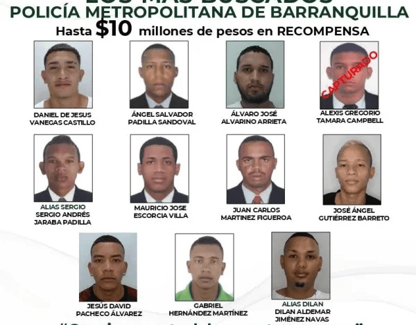 Barranquilla ofrece recompensa millonaria por once criminales vinculados a 42 homicidios
