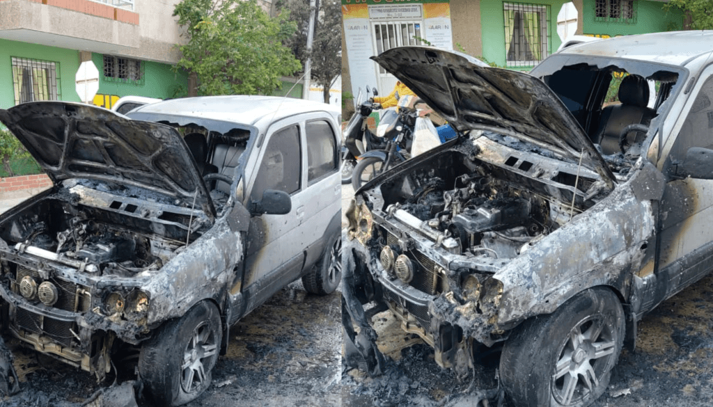 Auto se incendió en el centro de Riohacha minutos después de salir de un taller