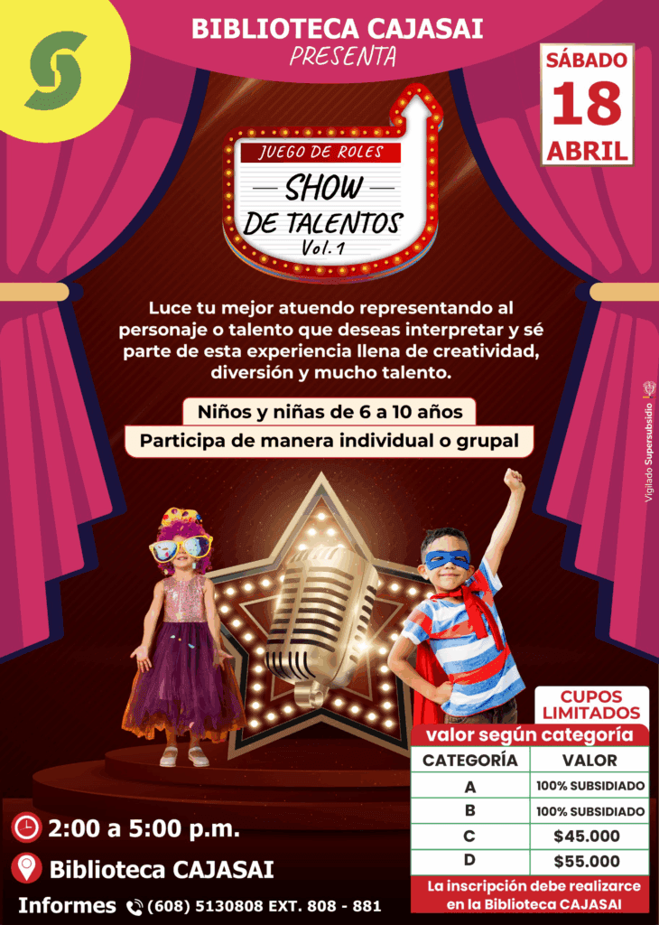 San Andrés invita a niños a brillar en show de talentos con disfraces el 18 de abril