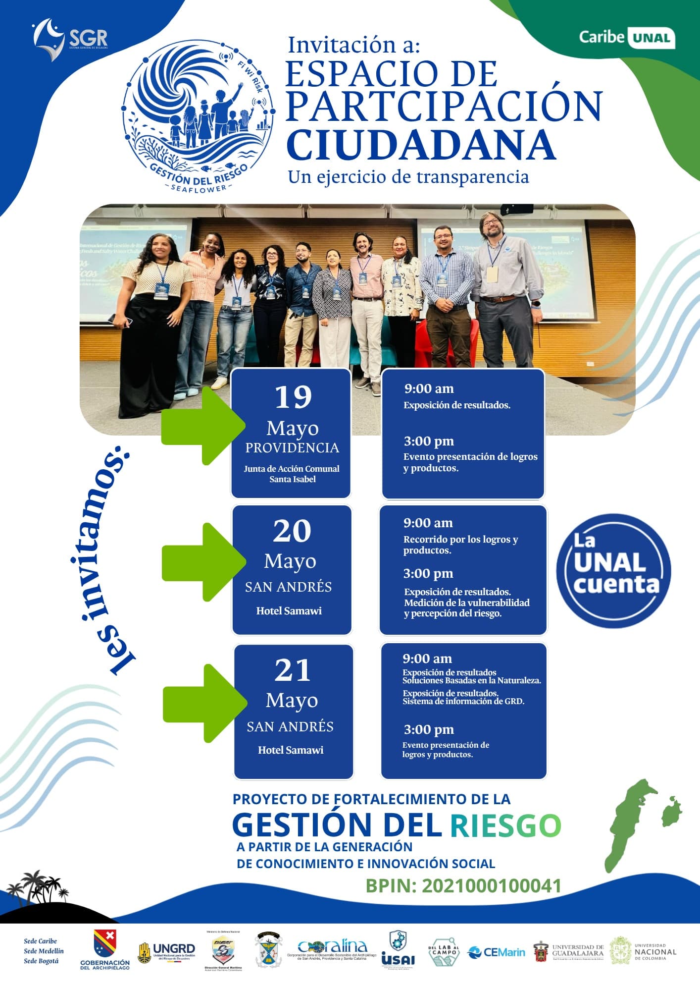 La UNAL presenta resultados de proyecto de gestión de riesgos en las islas del Archipiélago