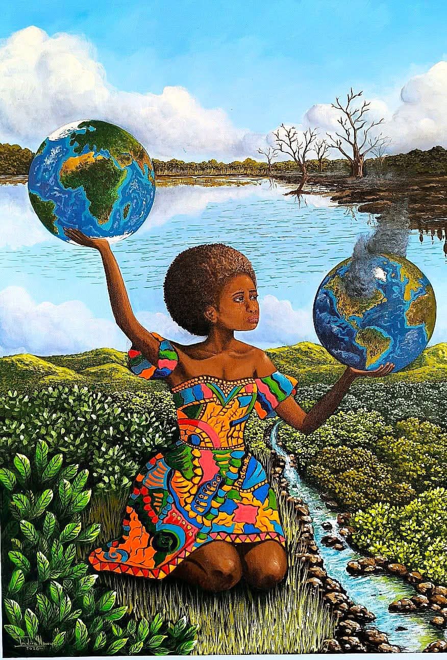 "Es como un pedazo de mí": la pintora Indira Howard sobre su obra Alkebulan