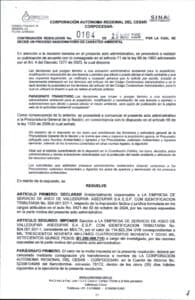 Corpocesar sanciona a empresa de aseo de Valledupar con multa de casi mil 400 millones