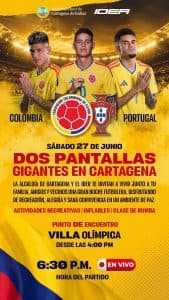Cartagena se prepara para ver a Colombia vs. Portugal en pantalla gigante
