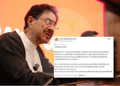 Iván Cepeda reconoce resultados de primera vuelta una semana después de los comicios
