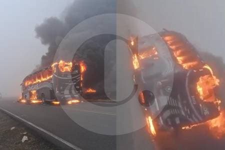 ELN habría incendiado un bus en Santander; también disparó contra otro de la misma empresa