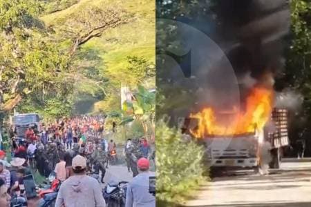 Mineros ilegales atacan operativo del Ejército en Tolima: 13 uniformados heridos y vehículos quemados