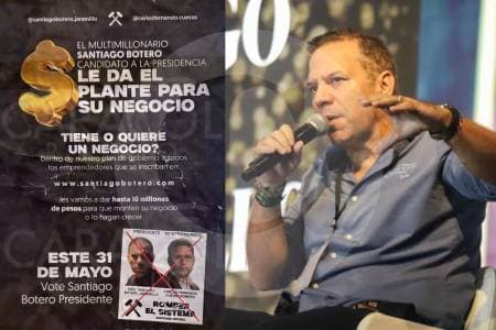 Botero entregó 25 millones en su acto de campaña: "Reparto mi dinero al que me da la gana"