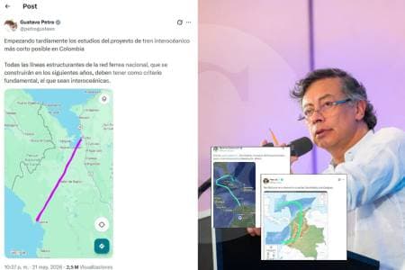 Con una línea en Google Maps, Petro presenta su tren interoceánico y desata burlas en redes