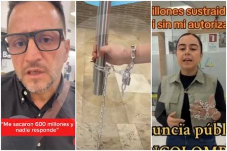 Familia de emprendedores denuncia robo de 600 millones en Bancolombia y se encadena en protesta