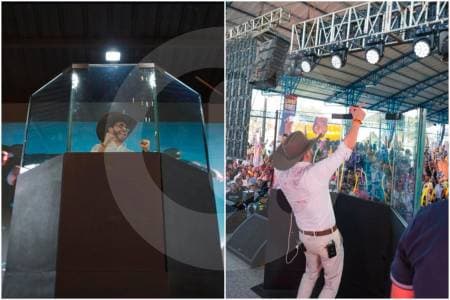 De la Espriella se protege con escudo de vidrio en actos públicos por amenazas del ELN