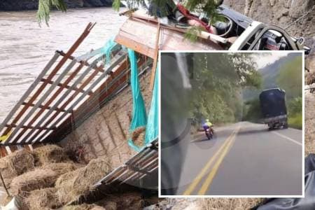 Camión cae al río Cauca en vía Manizales-Medellín; joven conductor de 24 años muere en el accidente
