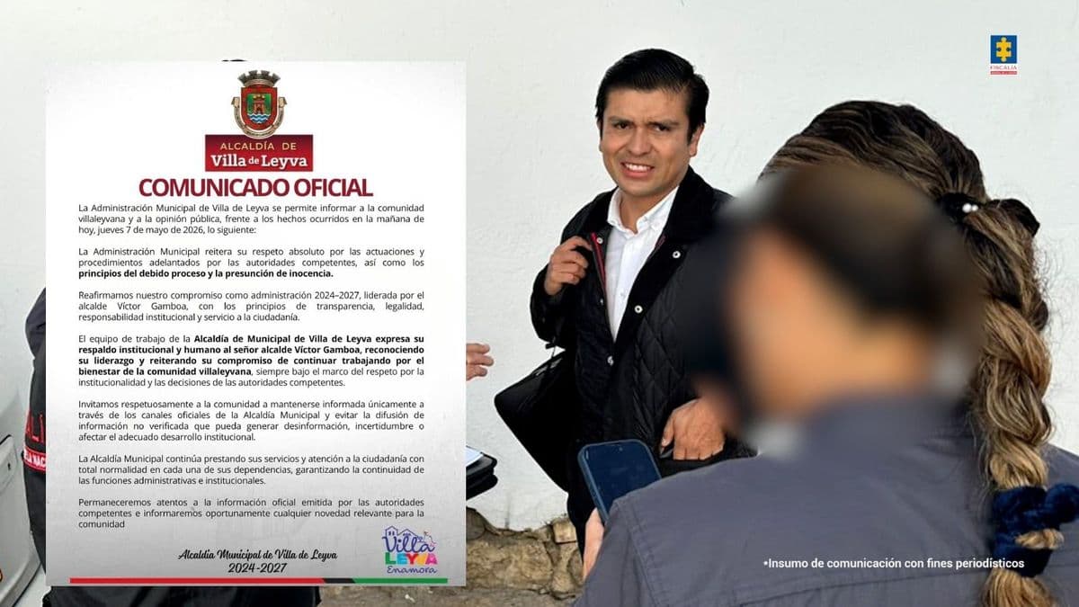 Alcaldía de Villa de Leyva respalda a su alcalde tras captura por presunta corrupción