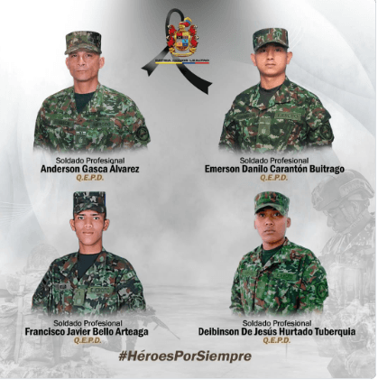 Atentado contra el Ejército en el Guaviare deja cuatro militares muertos y tres heridos