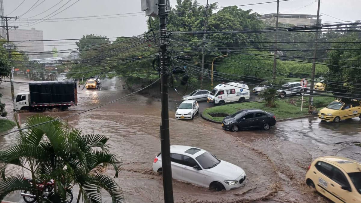 Cali se vio golpeada por aguacero: árboles caídos, casas destechadas y conductores atrapados en el agua