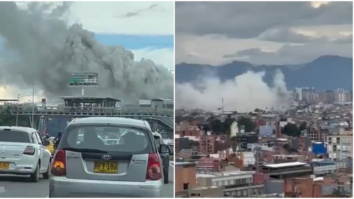Controlado incendio en restaurante de Barrios Unidos que dejó densa columna de humo en Bogotá
