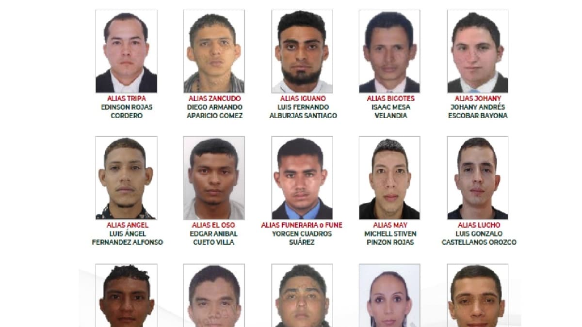 Bucaramanga divulga cartel de los 15 más buscados en nueva ofensiva contra el crimen